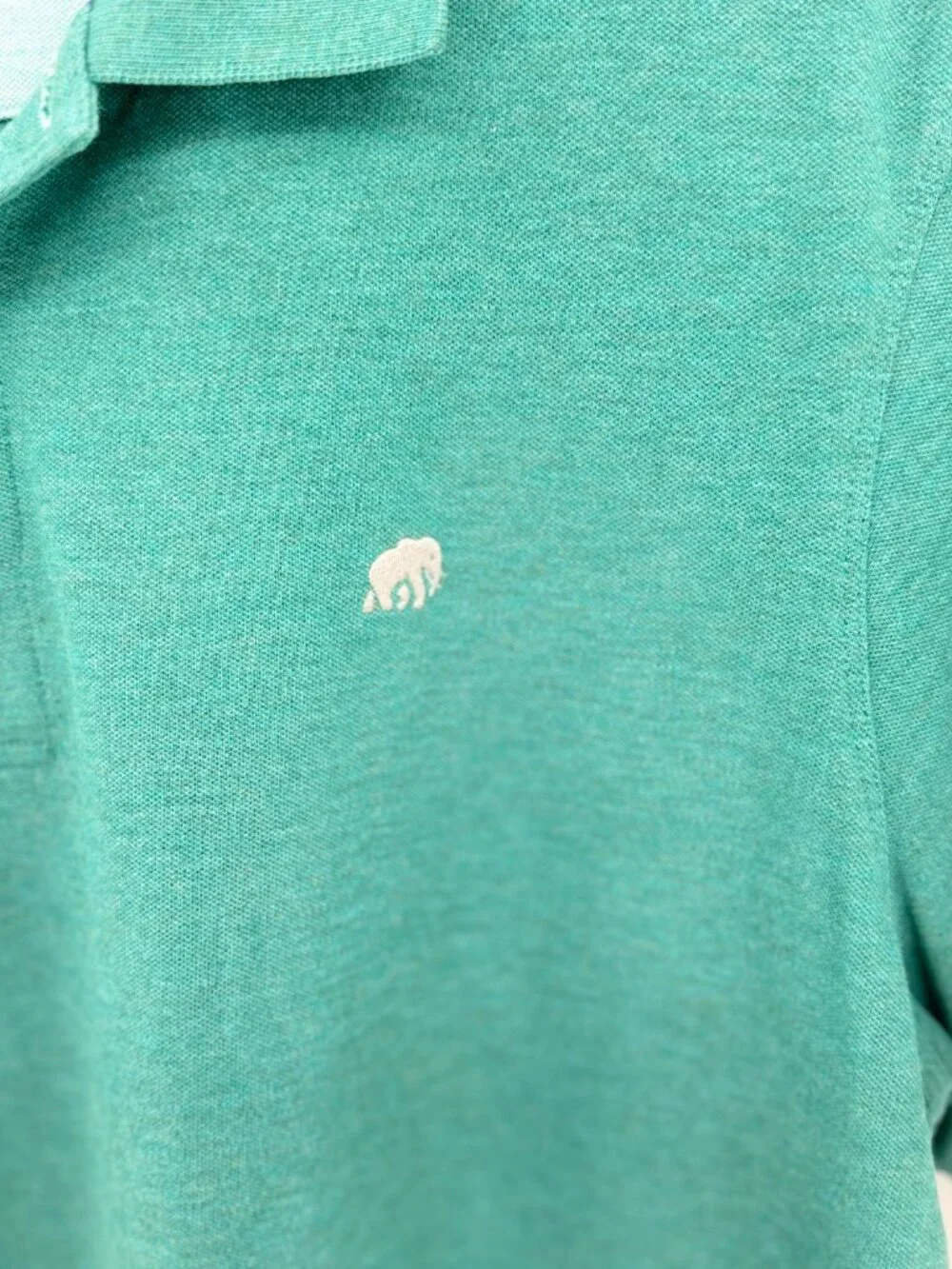 Banana Republic Polo Shirt Men XL Green Short Sleeve Elephant Logo Pique EUC
